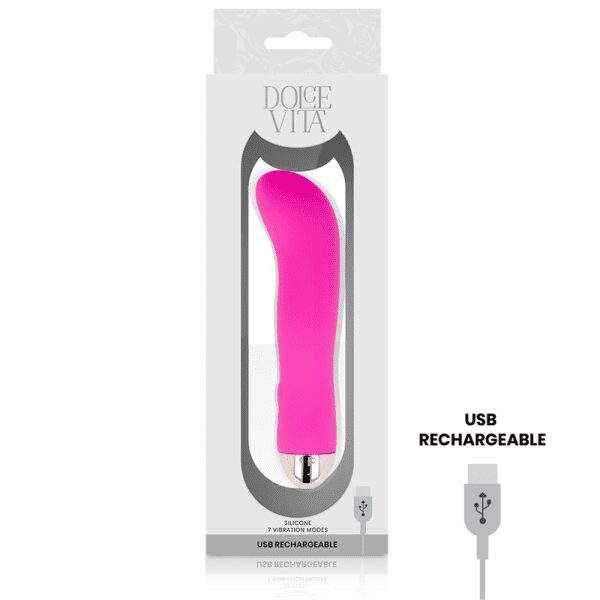 DOLCE VITA - RECHARGEABLE VIBRATOR TWO PINK 7 SPEEDS 4